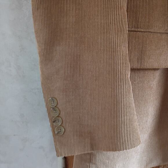 VNTG Dockers Tan Corduroy Blazer 38R Y2K Old Money Classic Fall Quietlux Heritag - Picture 7 of 10